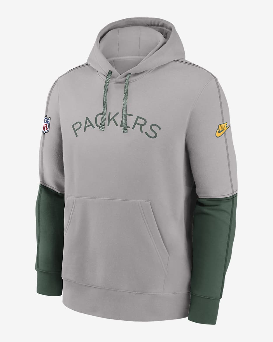 Green Bay Packers Logo Team Issue Club Men's Nike NFL Pullover Hoodie - Pewter