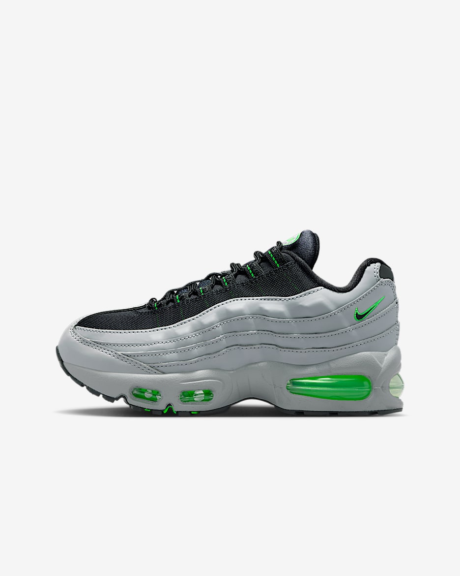 Nike Air Max 95 Older Kids' Shoes - Light Smoke Grey/Green Strike/White/Black