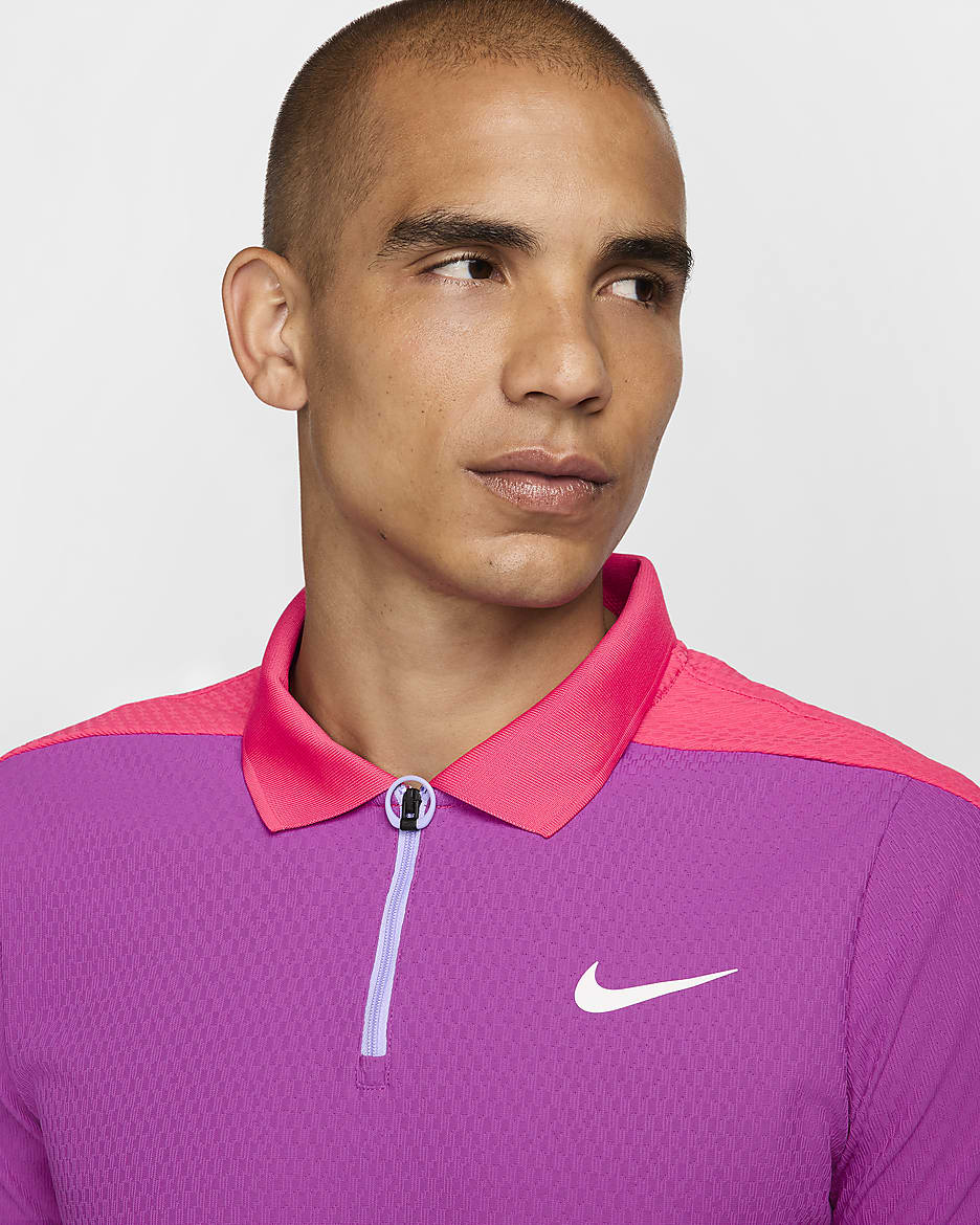 NikeCourt Slam Ultimate Tennis-Poloshirt mit Dri-FIT ADV (Herren) - Hot Fuchsia/Aster Pink/Mystic Hibiscus/Weiß