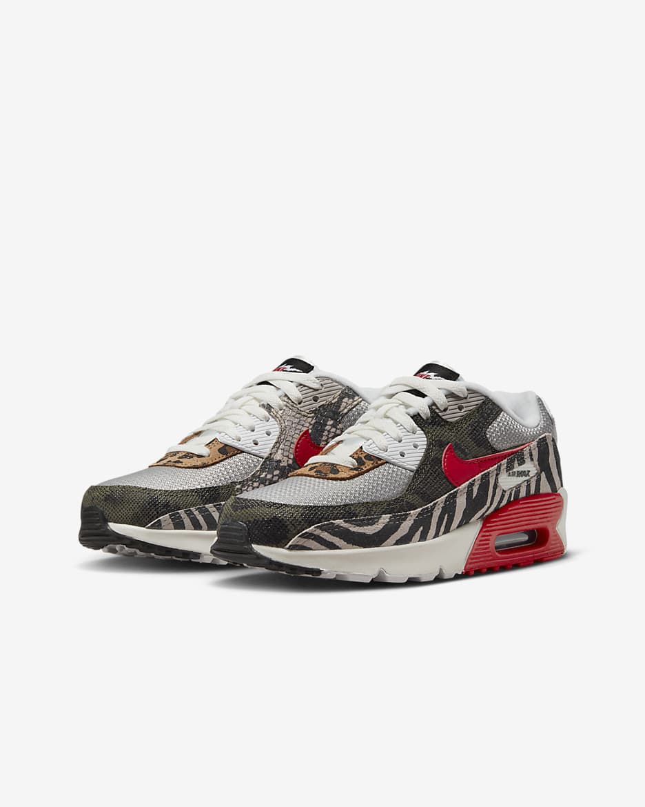 Calzado para niños talla grande Nike Air Max 90 - Mena de hierro claro/Blanco cumbre/Negro/Rojo universitario