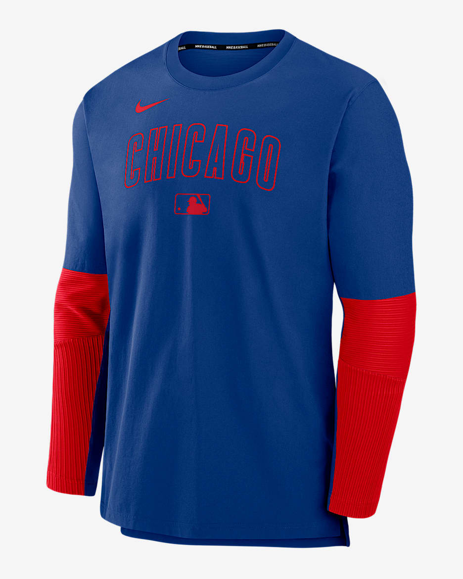 Sudadera sin cierre Nike Dri-FIT de la MLB para hombre Chicago Cubs Authentic Collection Player - Royal