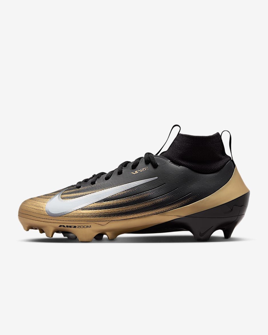 Tacos de fútbol americano Nike Vapor Pro 1 - Negro/Oro metalizado/Blanco