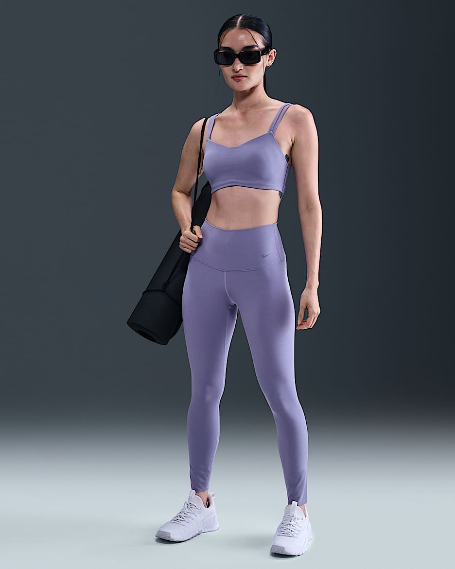 Nike Zenvy Women's Gentle-Support High-Waisted Full-Length Leggings - Dusty Amethyst/Black