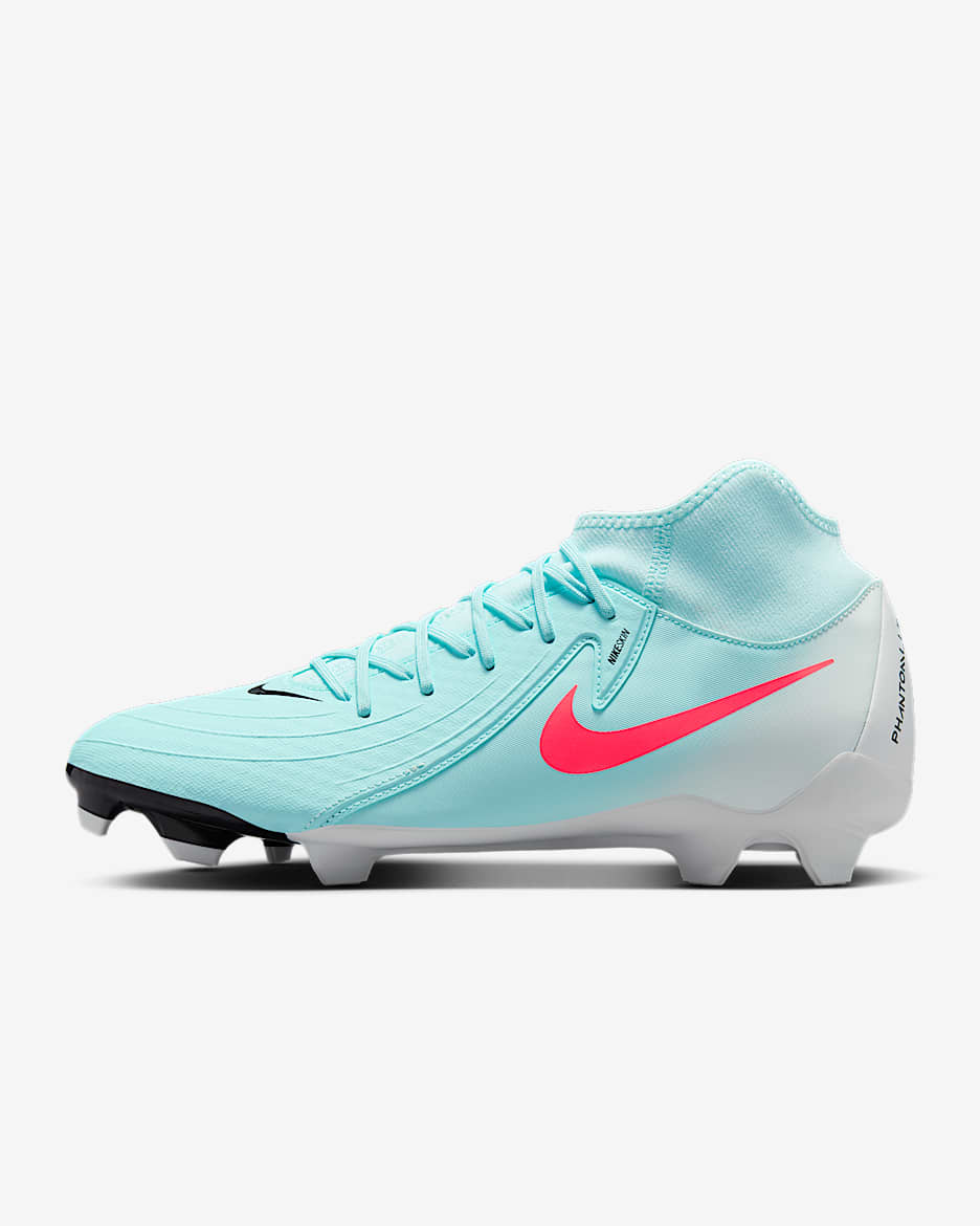 Nike Phantom Luna 2 Academy MG High-Top Football Boot - Mint/Off-Noir/Atomic Red