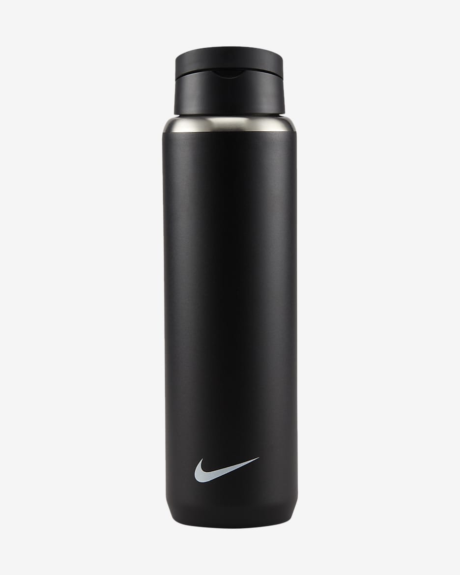 Botella de acero inoxidable con paja (710 ml) Nike Recharge - Negro
