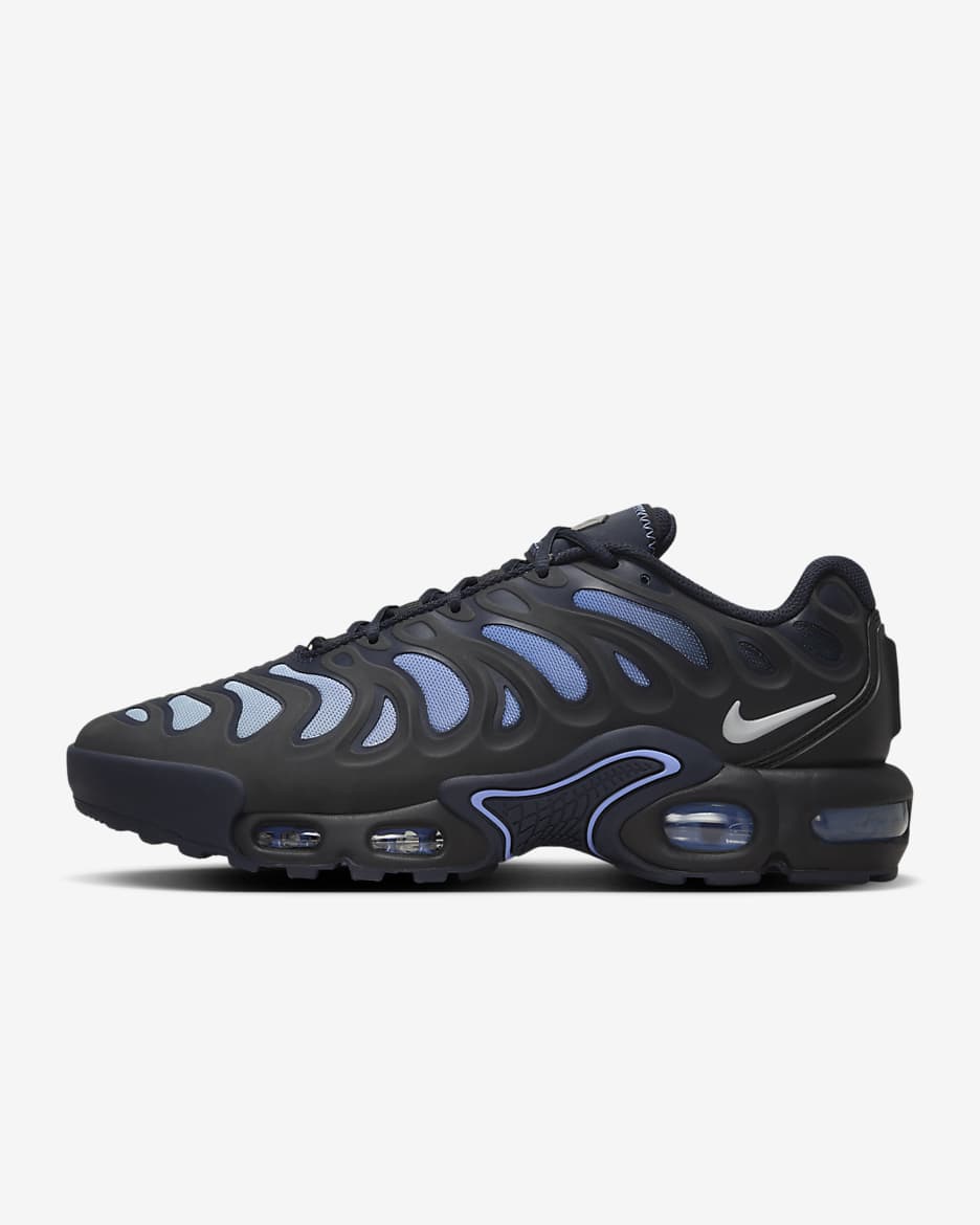 Tenis para mujer Nike Air Max Plus Drift - Negro/Obsidiana oscuro/Royal pulso/Plata metalizado