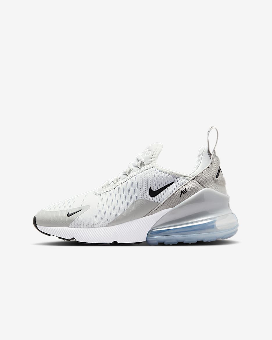 Chaussure Nike Air Max 270 pour ado - Pure Platinum/Light Smoke Grey/Metallic Silver/Noir