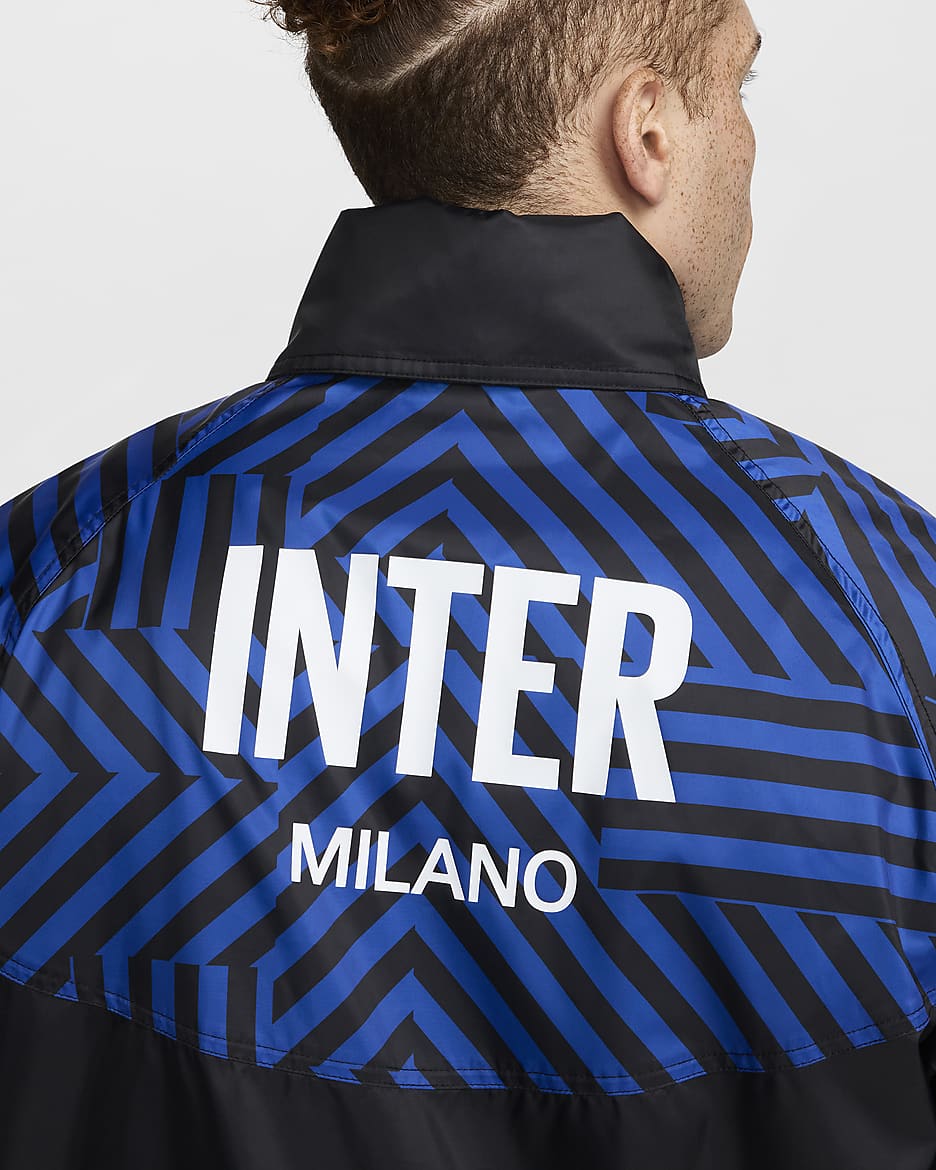 Inter Milan Windrunner Home Men's Nike Football Anorak Jacket - Black/White