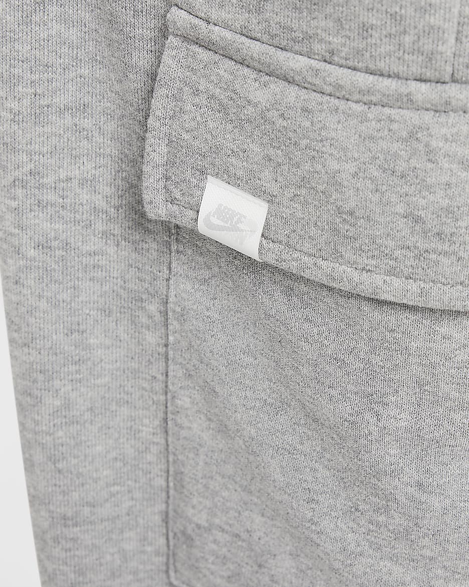 Pants de tejido Fleece Dri-FIT oversized para niña Nike Sportswear - Gris oscuro jaspeado