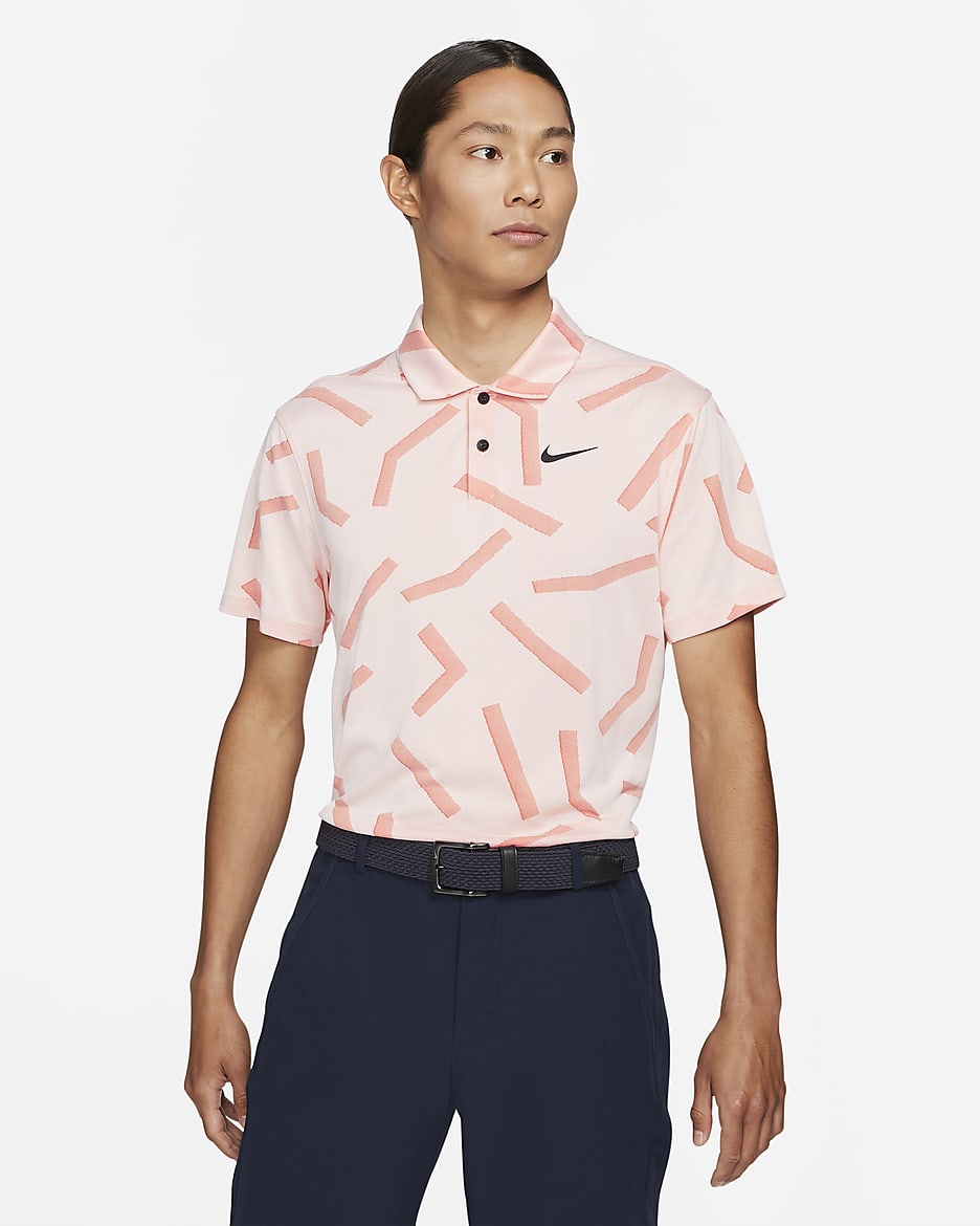 Nike Dri-FIT Vapor Men's Golf Polo - Crimson Tint/Black