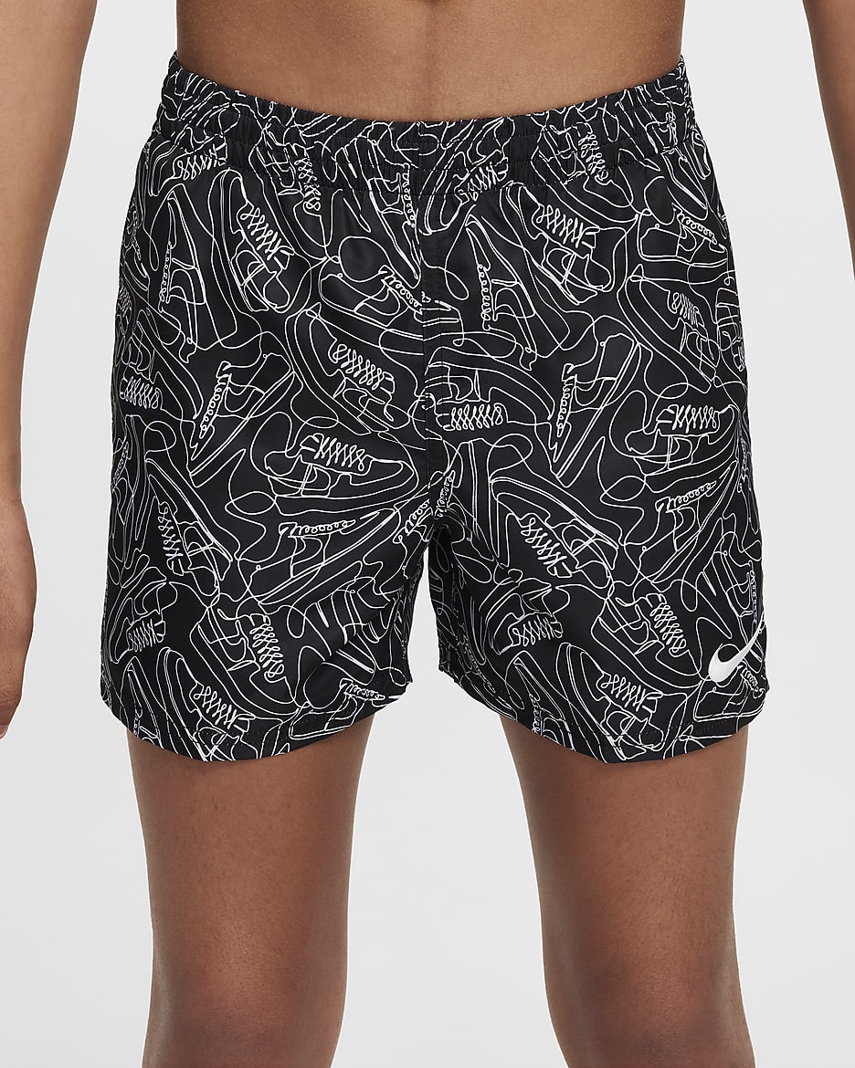 Nike Swim Sneakers Volleyshorts (10 cm) til større børn (drenge) - sort/hvid/hvid