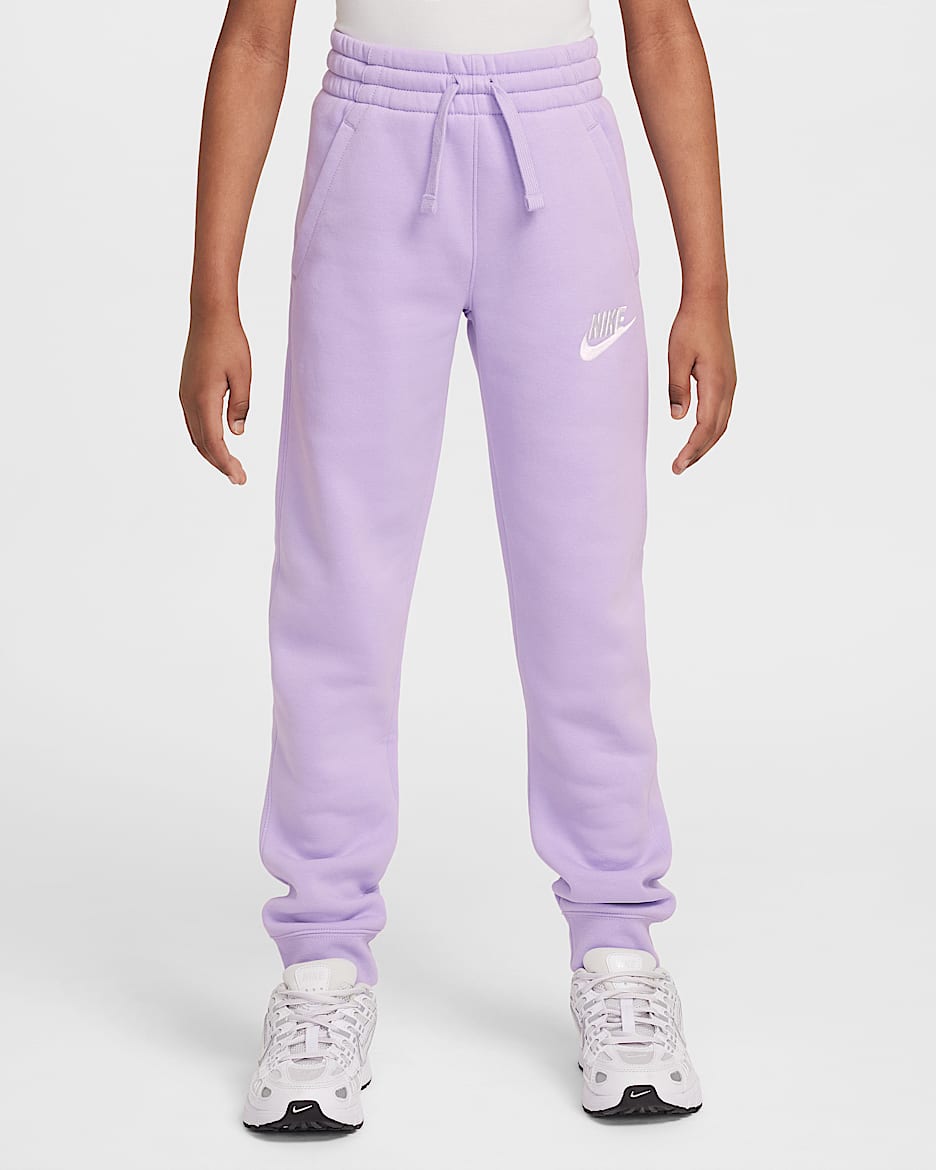 Nike Sportswear Club Fleece Big Kids' Pants - Hydrangeas/Hydrangeas/White