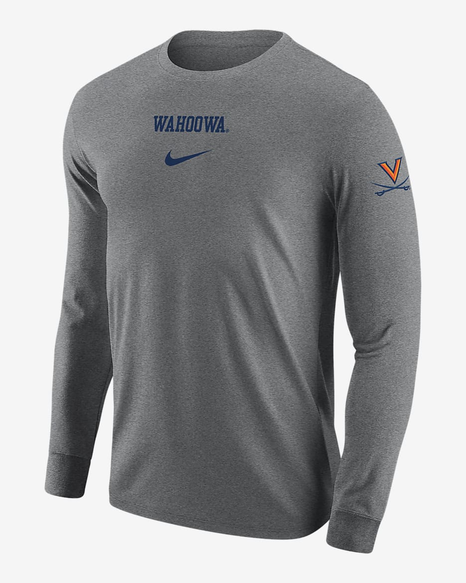 Virginia Men's Nike College Long-Sleeve T-Shirt - Dark Grey Heather
