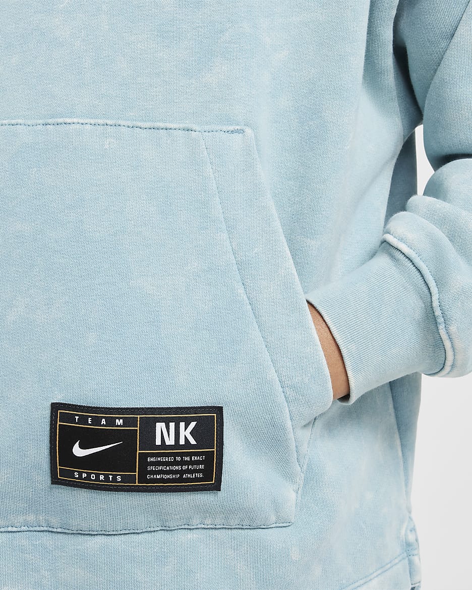 Nike Culture Of Basketball Big Kids' Fleece Pullover Hoodie - Denim Turquoise/Mystic Navy/Denim Turquoise