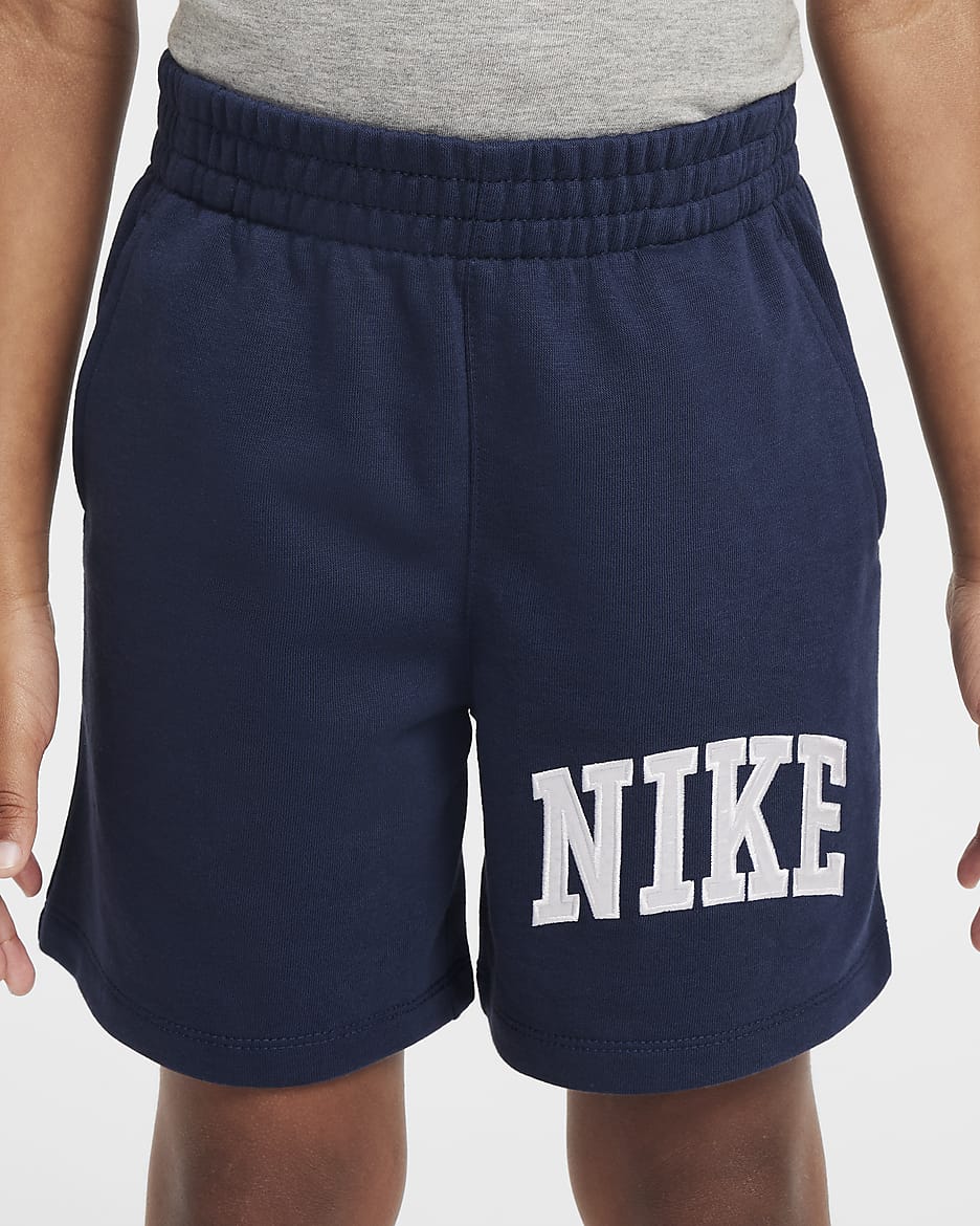 Nike Sportswear Club Little Kids' Applique French Terry Shorts - Midnight Navy