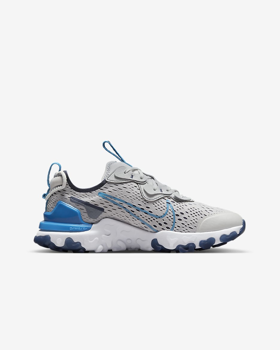 Nike React Vision Schuhe für ältere Kinder - Grey Fog/Midnight Navy/Imperial Blue