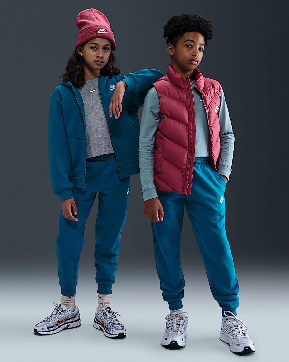 Joggers Nike Sportswear Club Fleece para niños talla grande - Verde abismo/Blanco