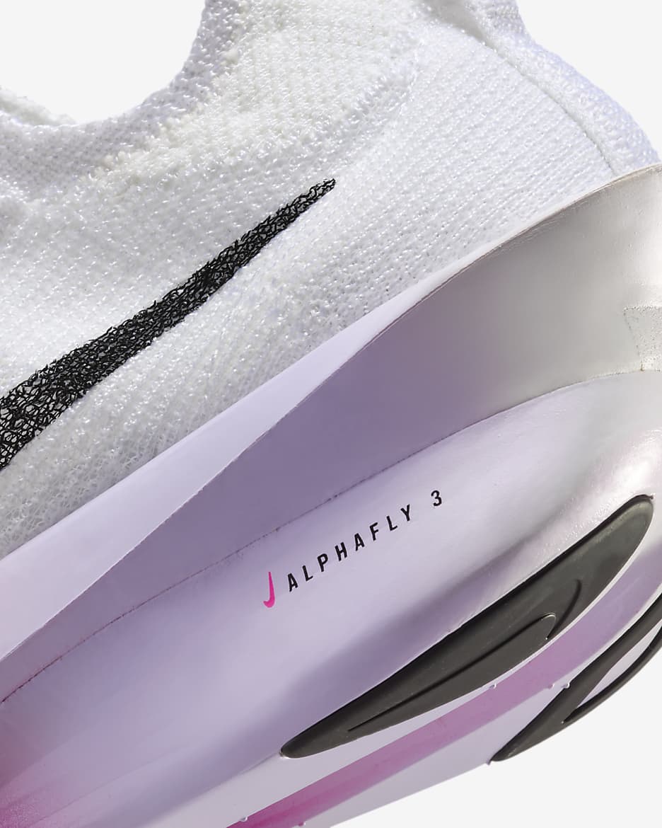 Tenis de carrera en pavimento para mujer Nike Alphafly 3 - Blanco/Ágata morado/Uva vivo/Negro