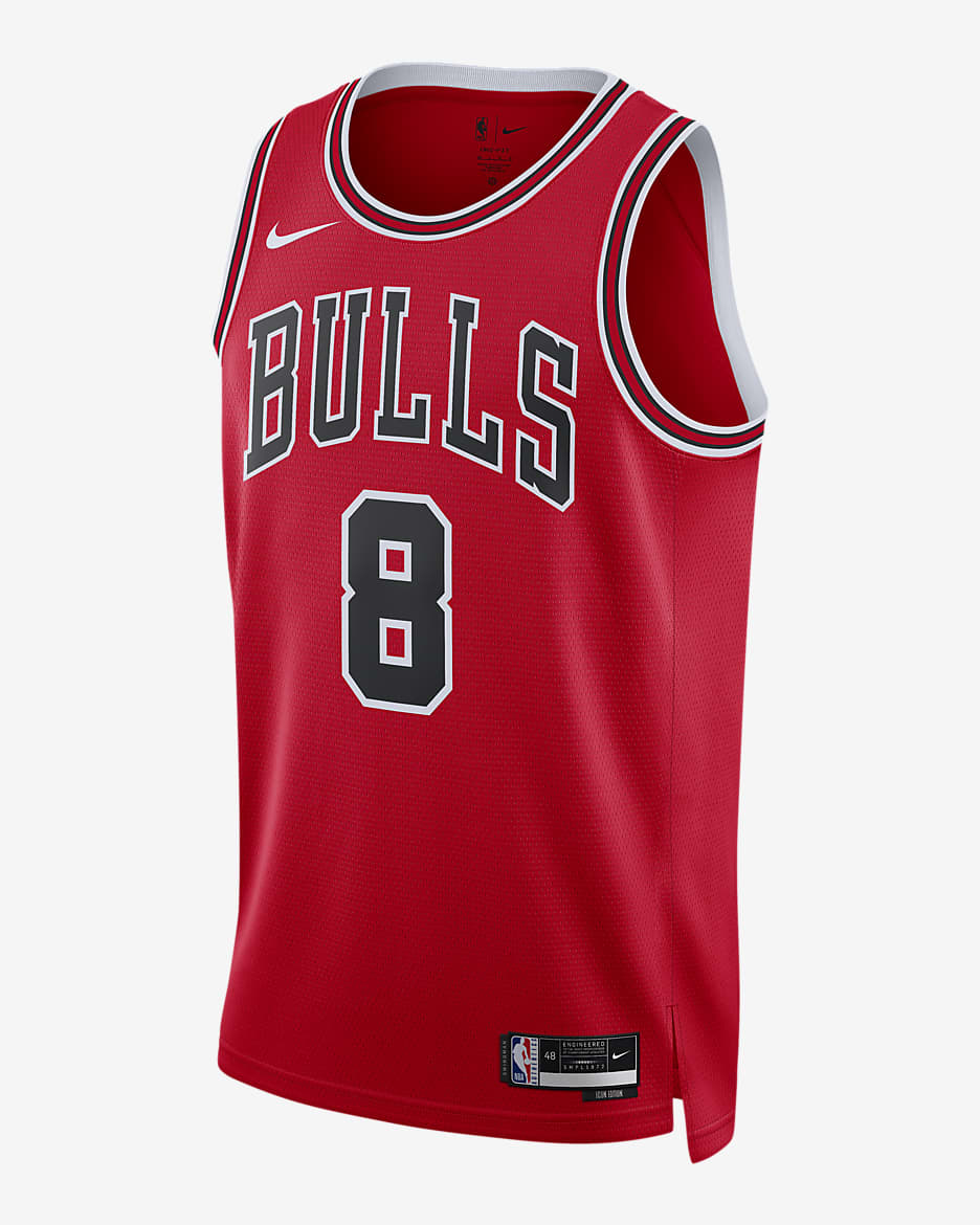 Jersey Nike Dri-FIT de la NBA Swingman para hombre Chicago Bulls Icon Edition 2022/23 - Rojo universitario