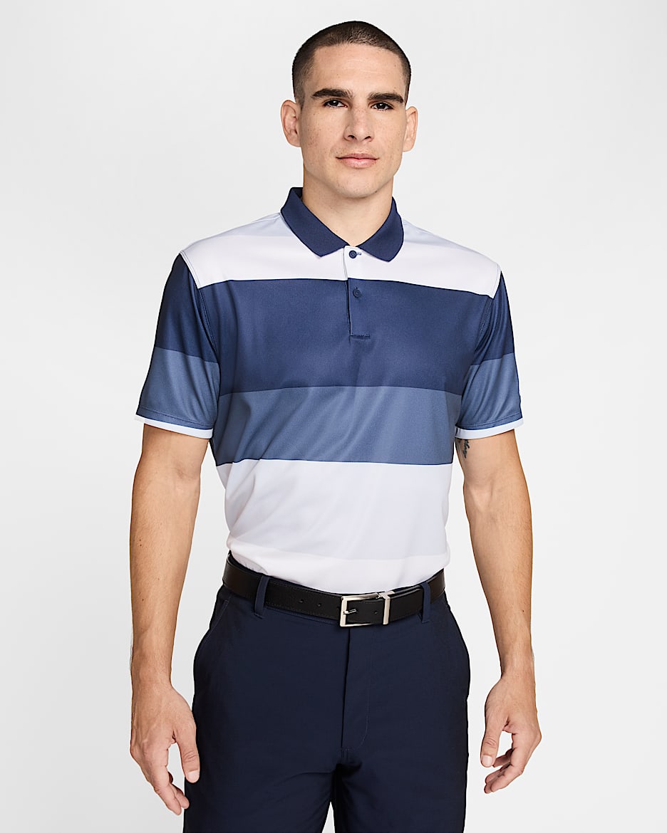 Polo de golf Dri-FIT para hombre Nike Victory+ - Azul marino medianoche/Azul marino medianoche/Blanco