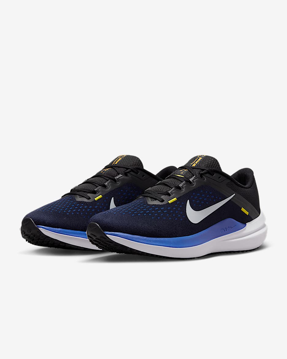 Nike Winflo 10 Men's Road Running Shoes - Black/Racer Blue/High Voltage/Wolf Grey