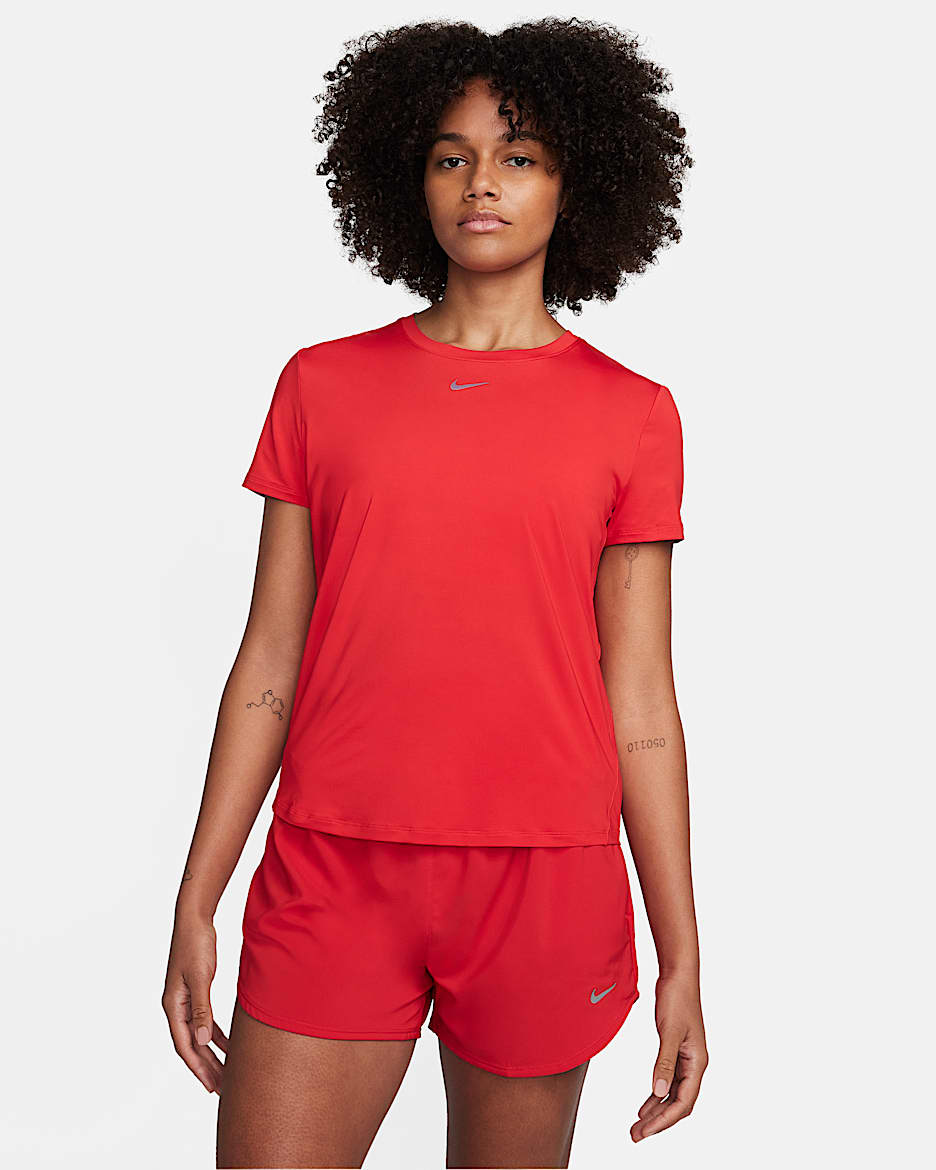 Nike One Classic Women's Dri-FIT Short-Sleeve Top - University Red/Black