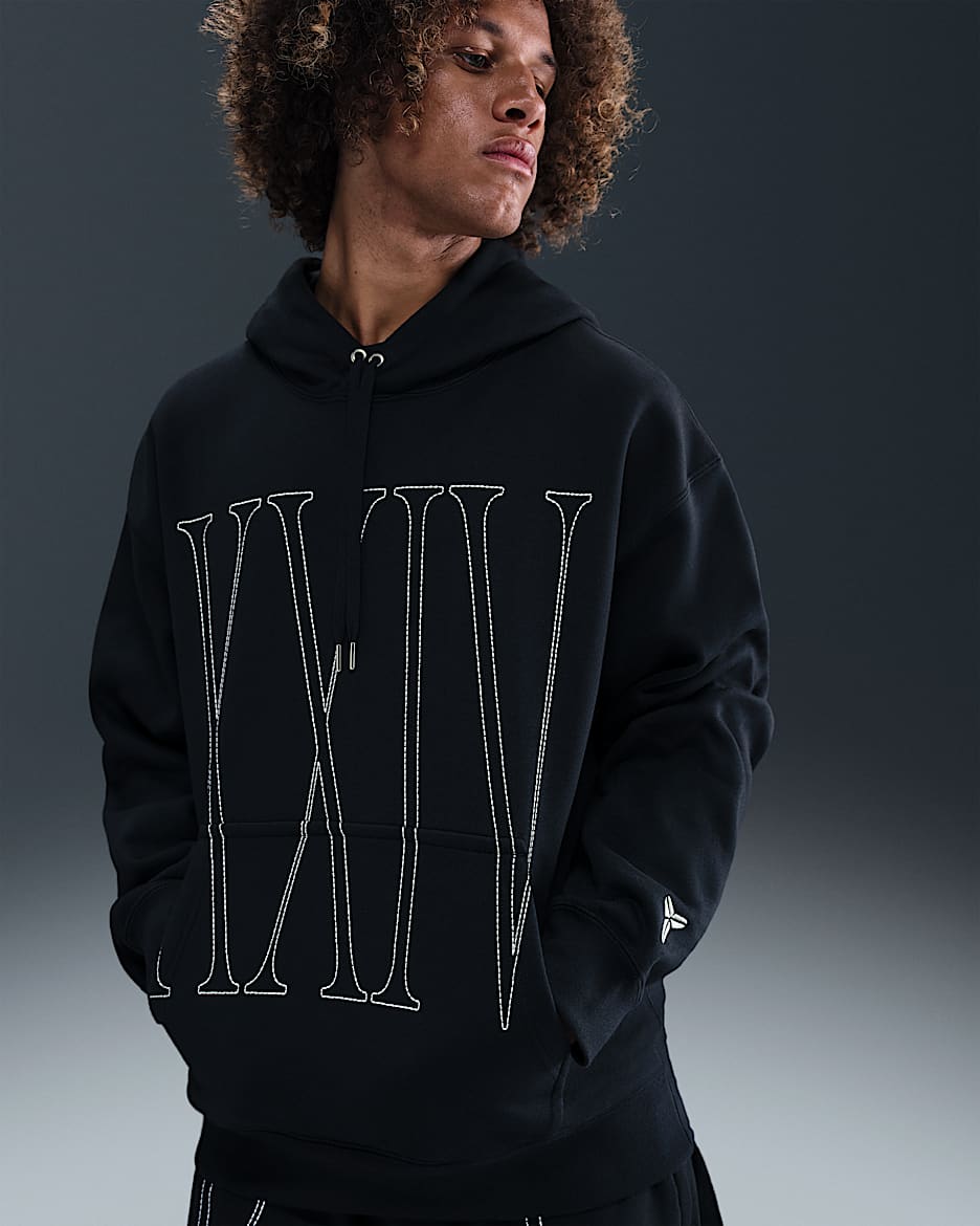 Kobe Men's Pullover Basketball Hoodie - Black/White