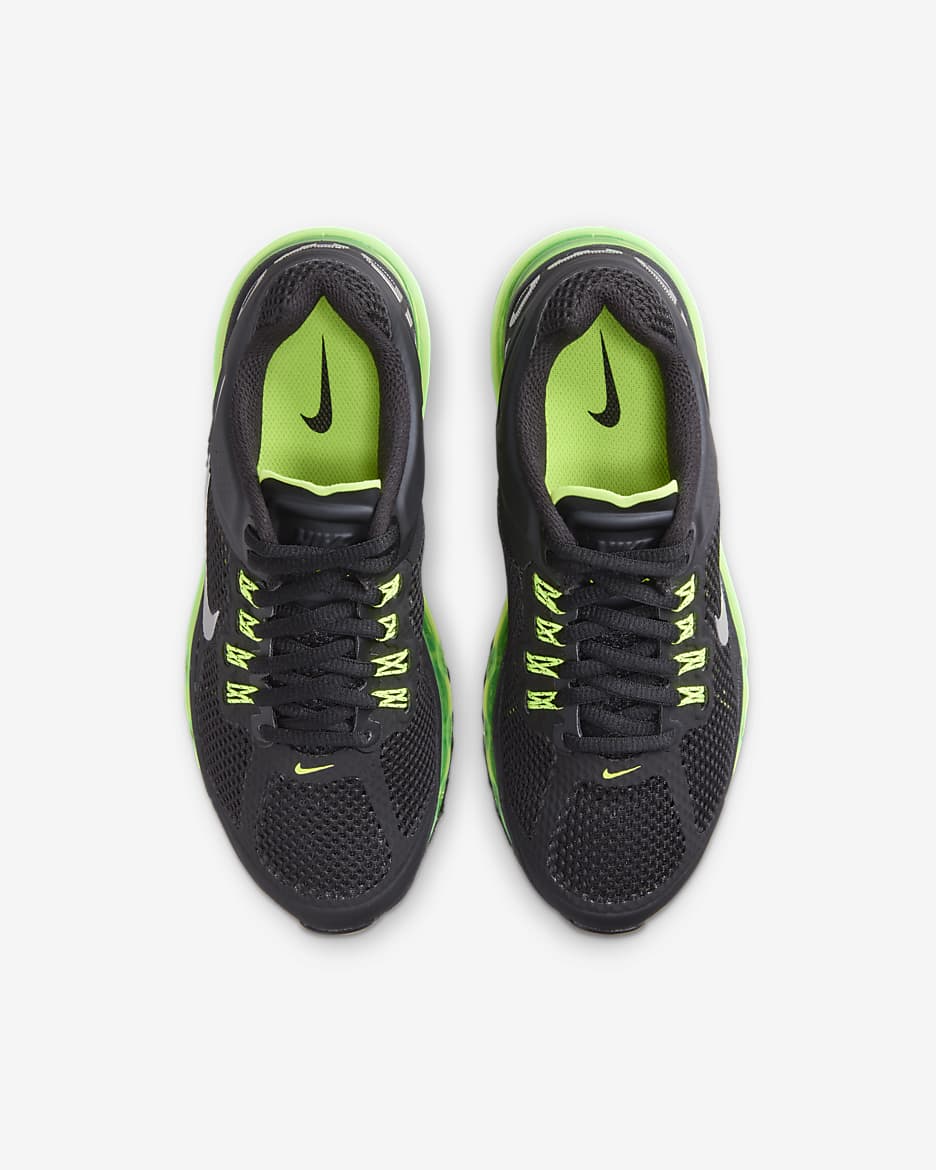 Nike Air Max 2013 Big Kids' Shoes - Black/Volt/Metallic Silver