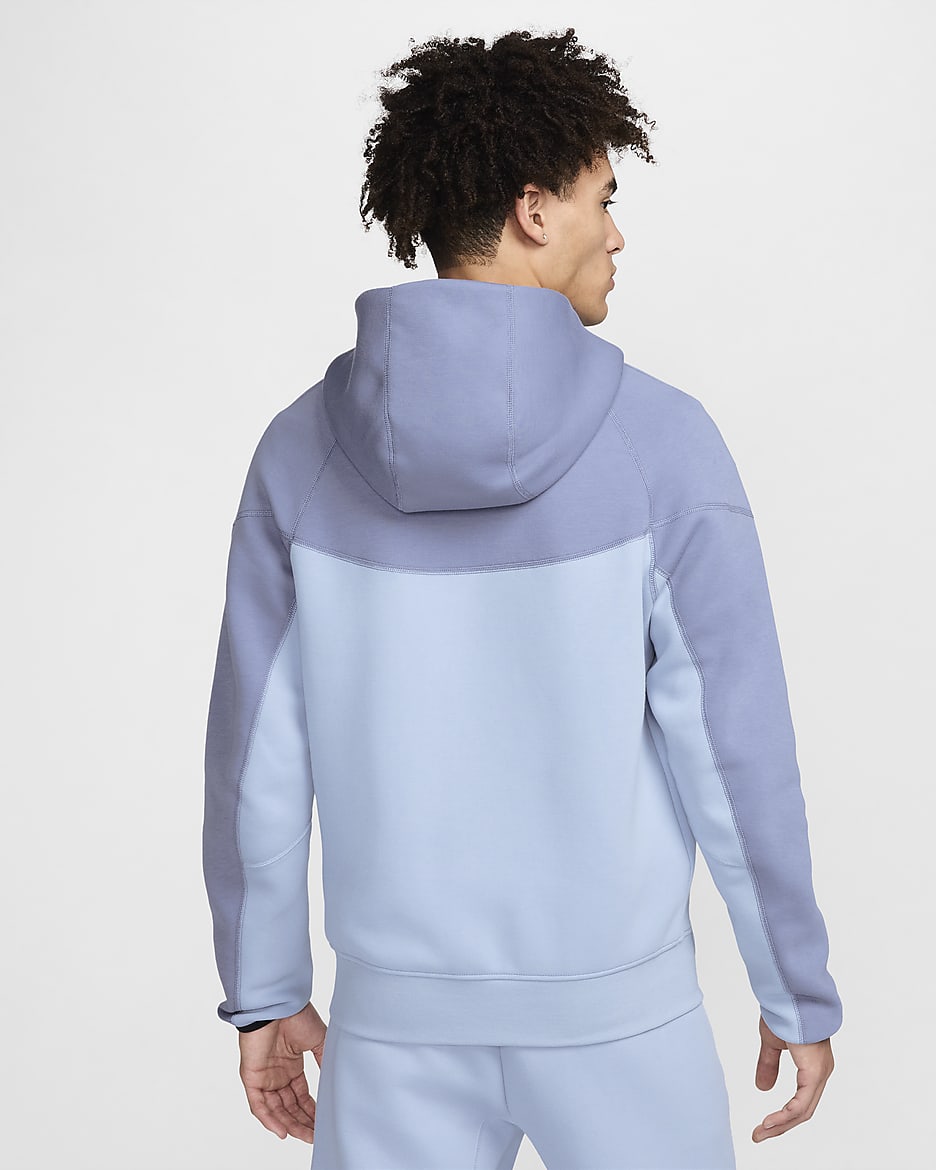 Hoodie com fecho completo Nike Sportswear Tech Fleece Windrunner para homem - Azul Armony claro/Ashen Slate/Branco