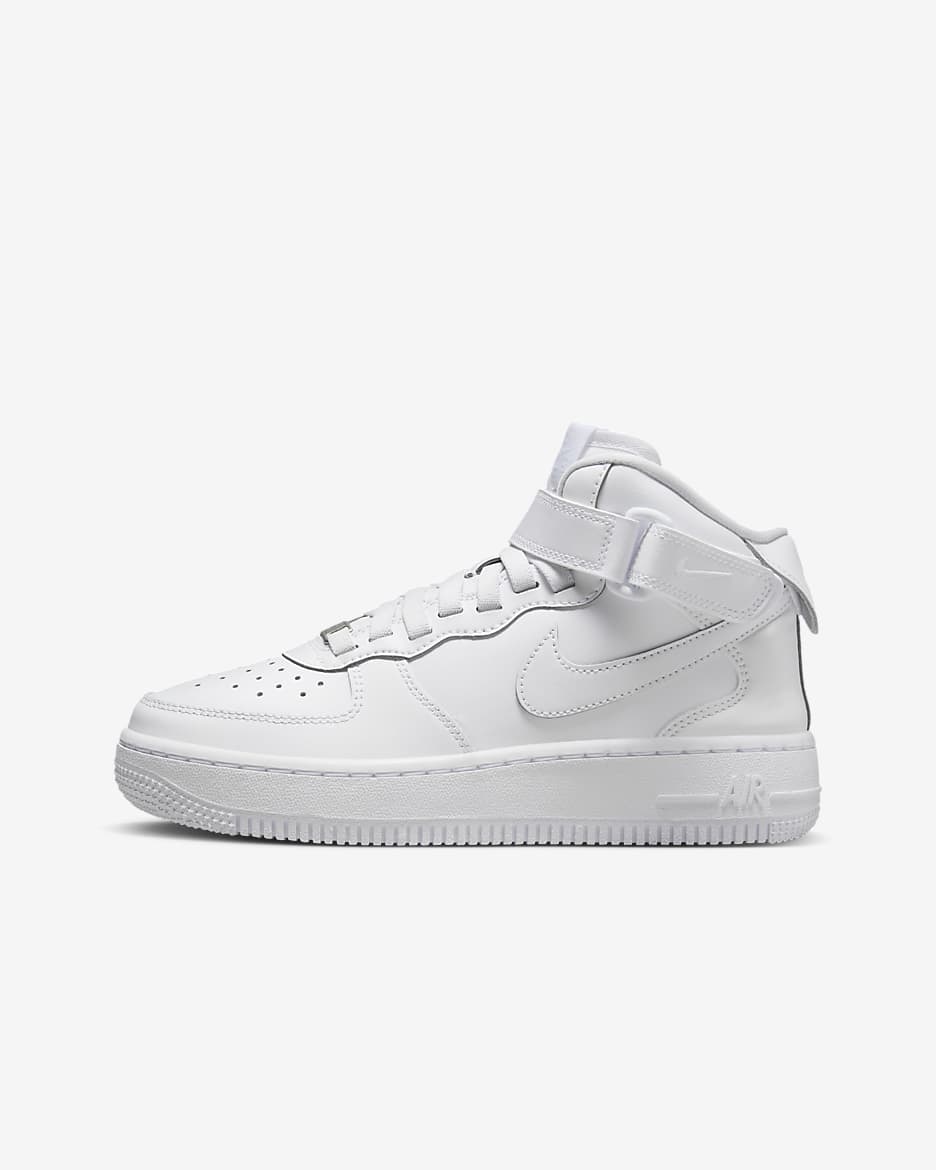 Buty dla dużych dzieci Nike Air Force 1 Mid EasyOn - Biel/Biel/Biel