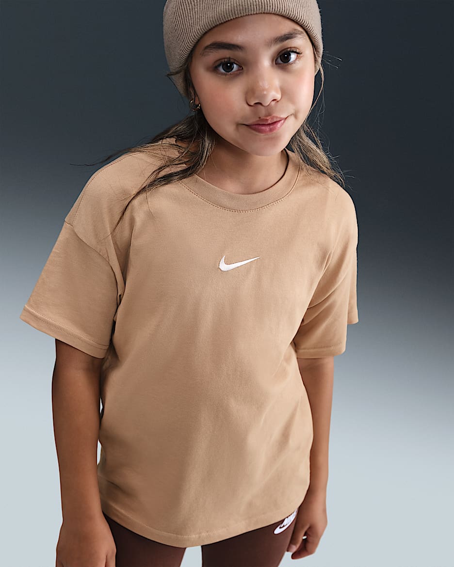 Nike Sportswear Essential Big Kids' (Girls') T-Shirt - Hemp