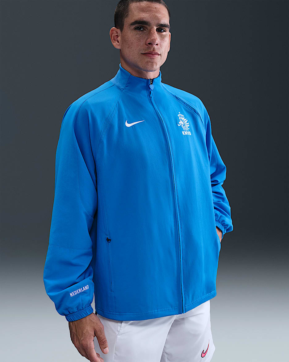 Męska piłkarska bluza dresowa Nike Holandia Total 90 Reissue 2004 – replika - Light Photo Blue/Loyal Blue/Biel
