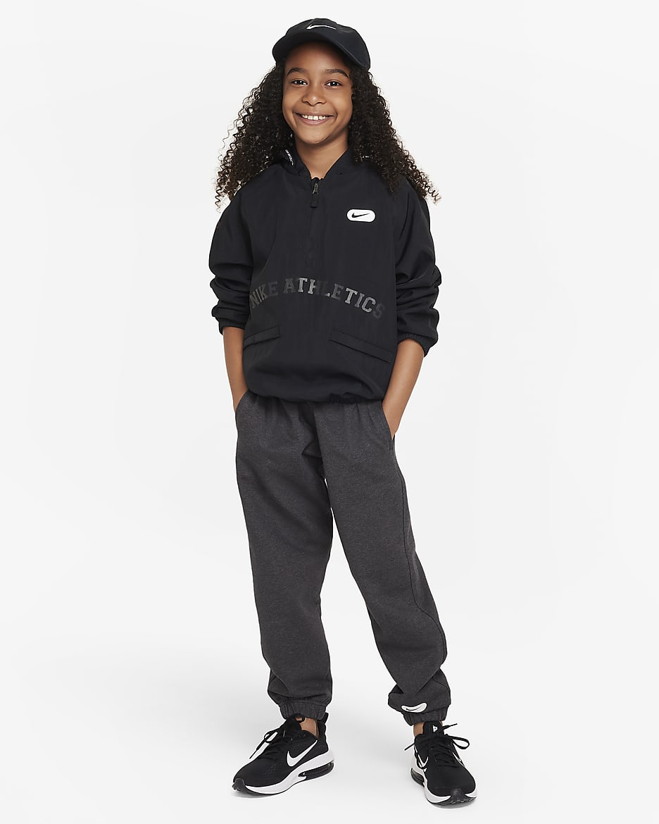 Nike Dri-FIT Athletics Big Kids' (Boys') Fleece Training Pants - Black/Heather/White