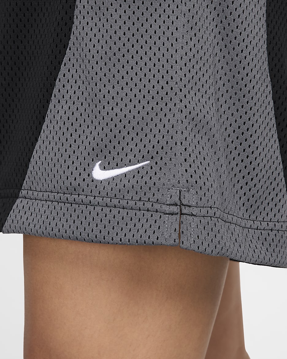 Shorts de básquetbol de malla Dri-FIT para mujer Nike Essential - Negro/Gris hierro/Blanco