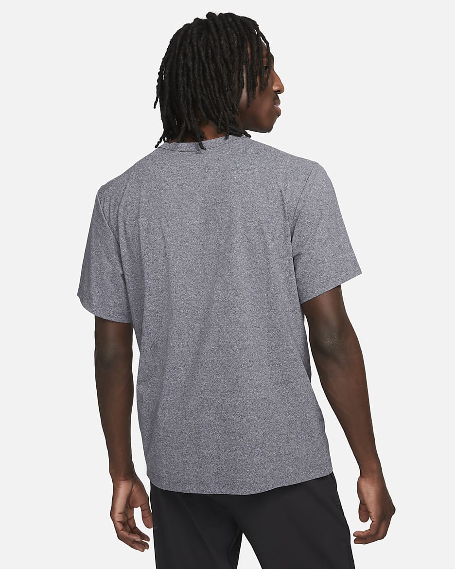 Camisola versátil de manga curta Dri-FIT UV Nike Hyverse para homem - Obsidian/Heather/Preto