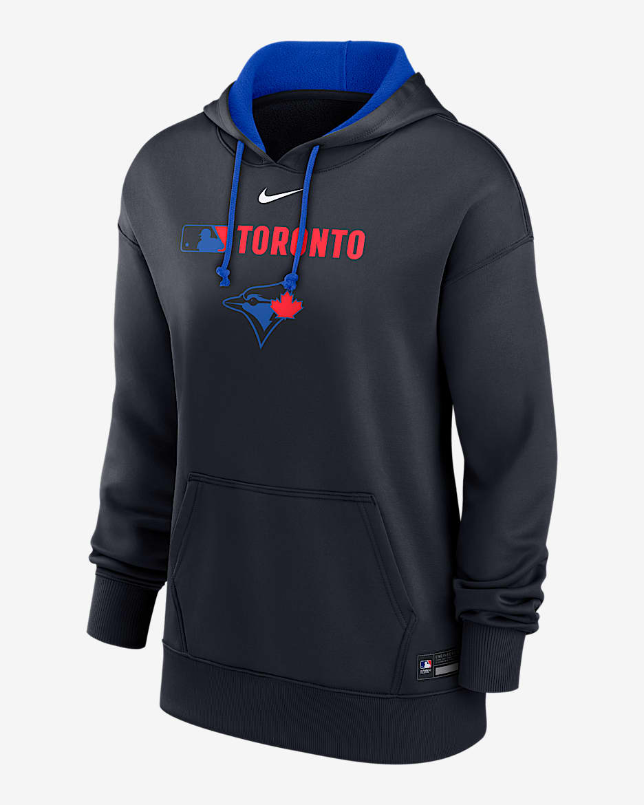 Toronto Blue Jays Authentic Collection City Connect Women's Nike Therma MLB Pullover Hoodie - Navy