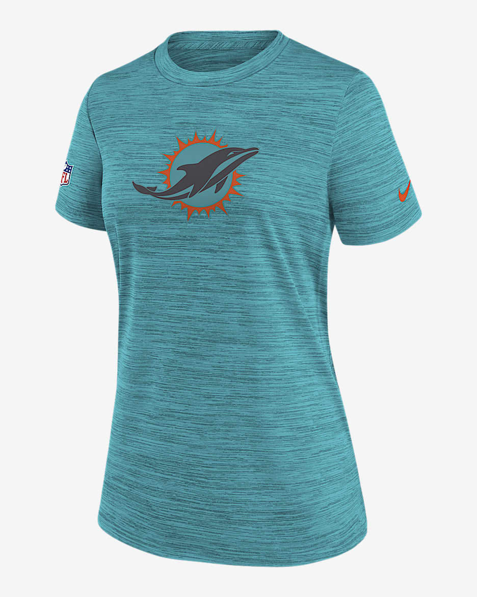Miami Dolphins Rivalries Collection Sideline Velocity Women's Nike Dri-FIT NFL T-Shirt - Aqua