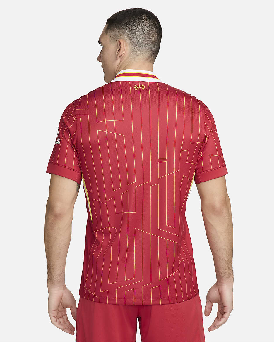 Liverpool F.C. 2024/25 Stadium Home Men's Nike Dri-FIT Football Replica Shirt - Gym Red/White/Chrome Yellow