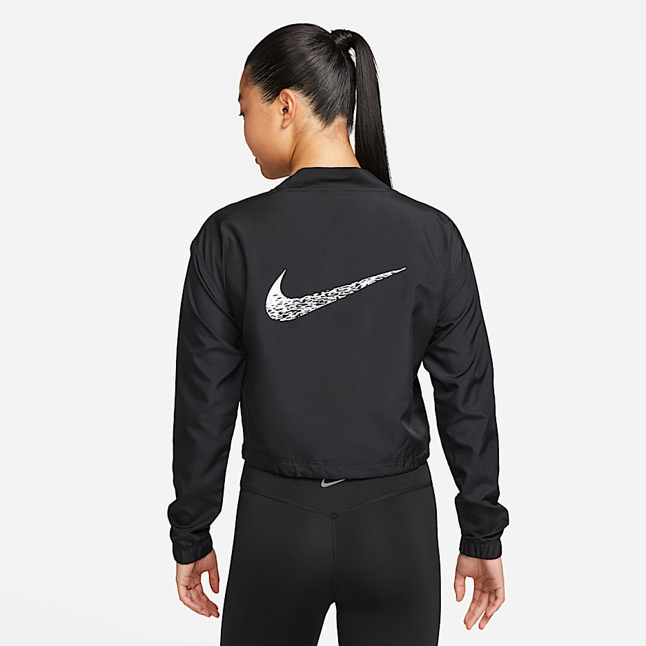 Nike Swoosh Run Women's Running Jacket - Black/White