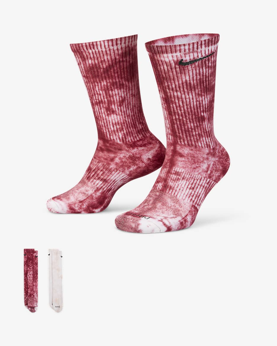 Nike Everyday Plus Cushioned Tie-Dye Crew Socks (2 Pairs) - Multi-Colour