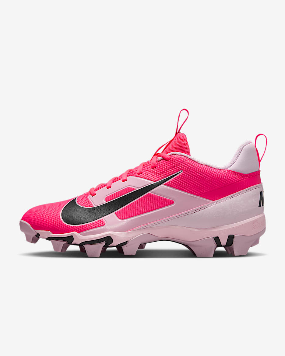 Tacos de fútbol americano Nike Alpha Menace 4 Shark - Rosa carrera/Espuma rosa/Gris humo oscuro/Gris humo oscuro