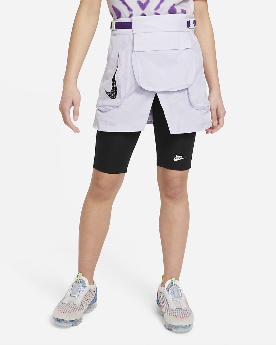 Nike Big Kids' (Girls') Convertible Cargo Skirt - Purple Chalk/Wild Berry/Barely Green/Wild Berry