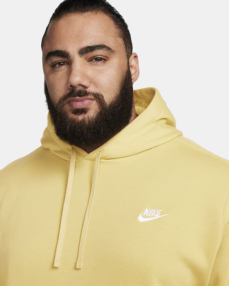 Nike Sportswear Club Fleece Pullover Hoodie - Buff Gold/Buff Gold/White