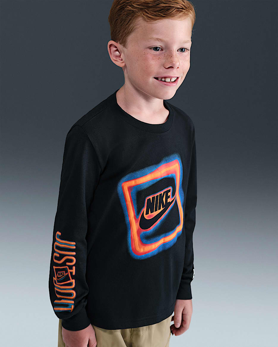 Nike Glow With Me Little Kids' Long Sleeve T-Shirt - Black