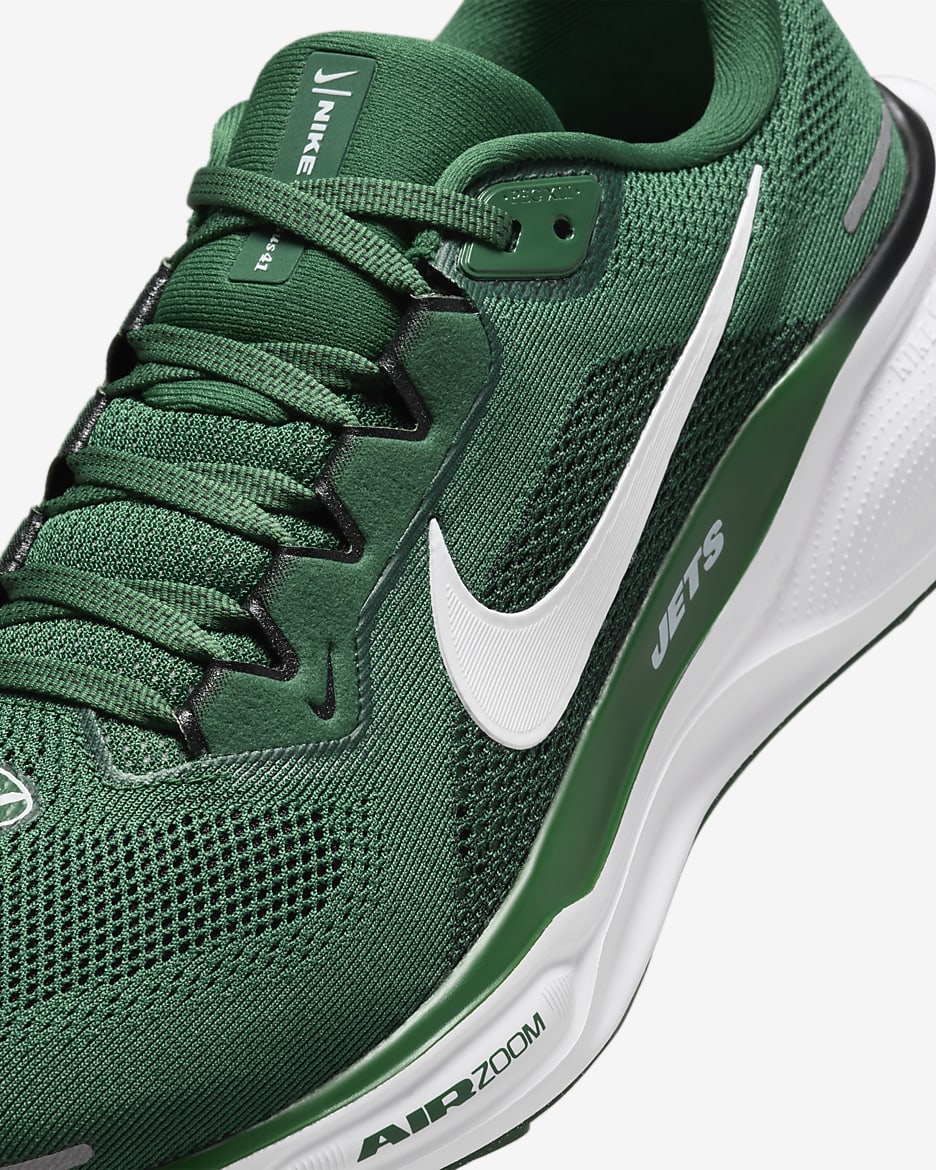 Tenis de correr en pavimento para hombre Nike Pegasus 41 NFL New York Jets - Verde deportivo/Blanco/Negro/Blanco