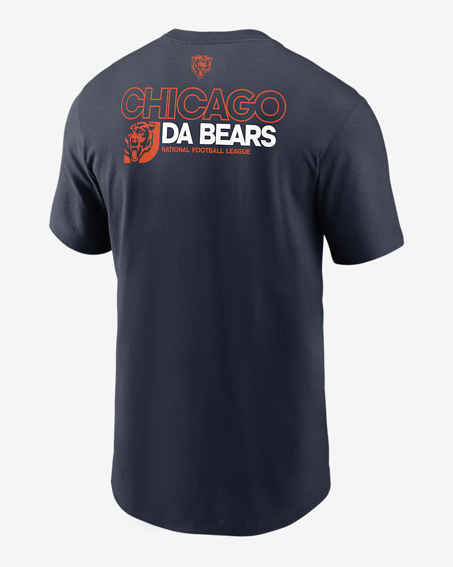 Playera Nike de la NFL para hombre Chicago Bears Team Outline Essential T-Shirt - Azul marino