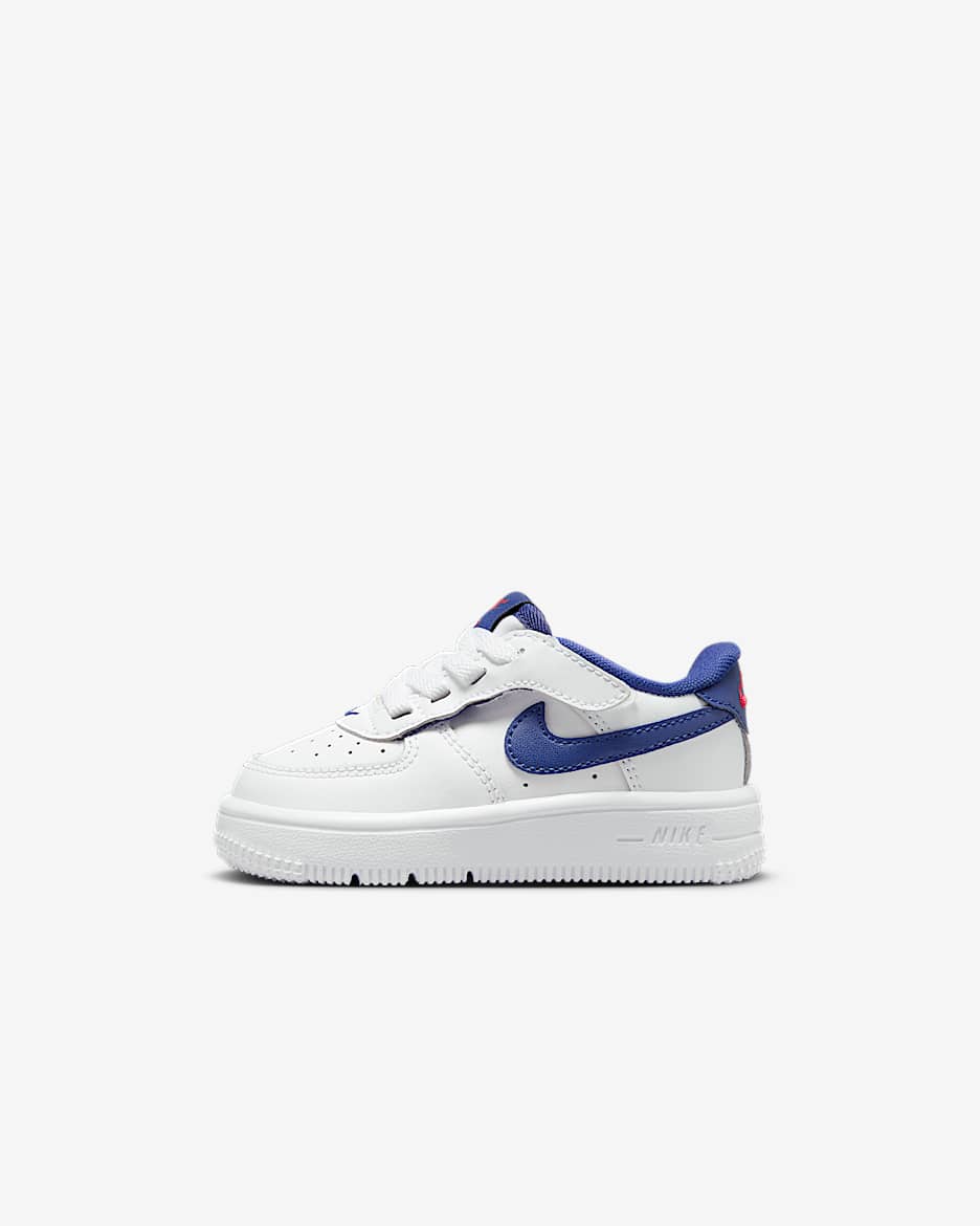 Nike Force 1 Low EasyOn Baby/Toddler Shoes - White/University Red/Deep Royal Blue
