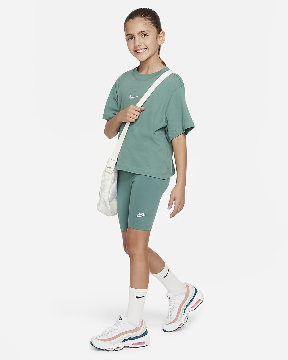 Shorts de ciclismo de 18 cm para niña talla grande Nike - De costa a costa/Blanco