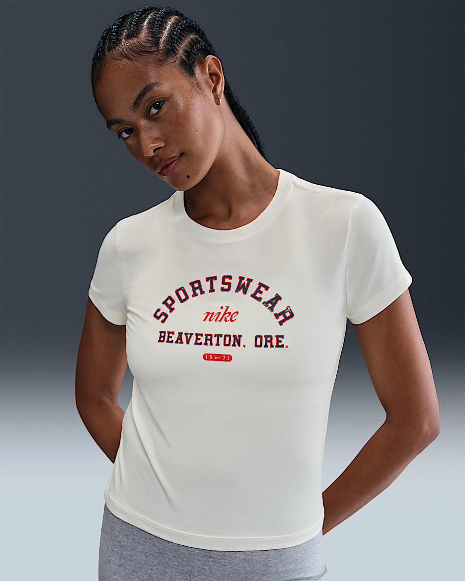 Nike Sportswear Phoenix Women's Slim Short-Sleeve T-Shirt - Pale Ivory