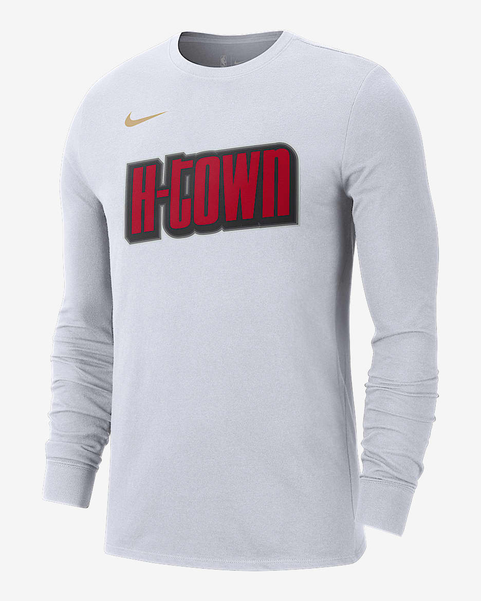 Houston Rockets Essential City Edition Men's Nike NBA Long-Sleeve T-Shirt - White